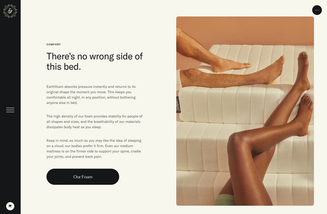 description of a mattress that reads "there's no wrong side of this bed."